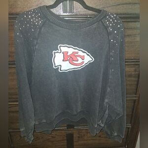 Kansas City Chiefs Sweatshirt with Studded Sleeves